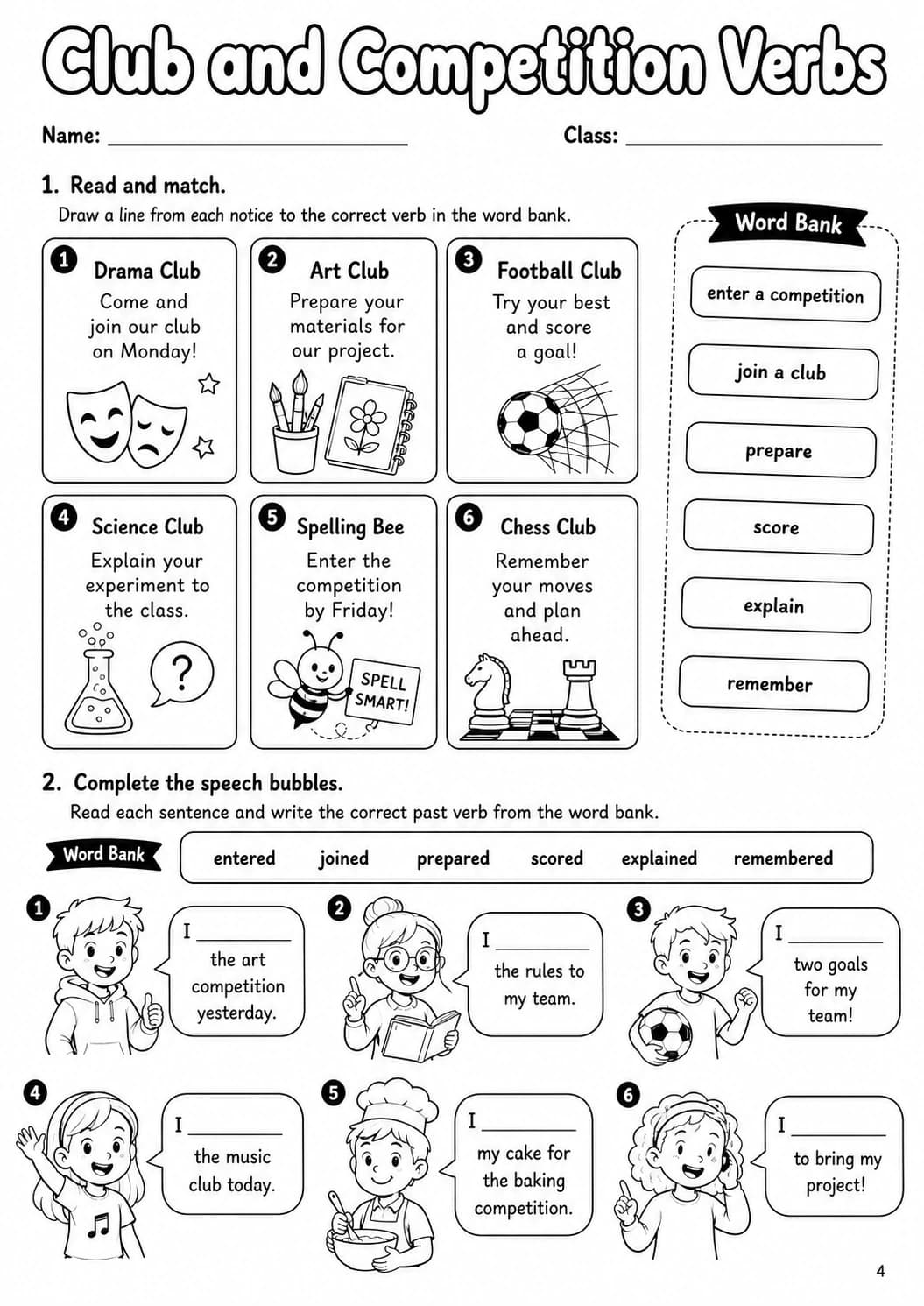 Regular Verbs Flyers Grammar Worksheet Pack page 6 printable worksheet preview