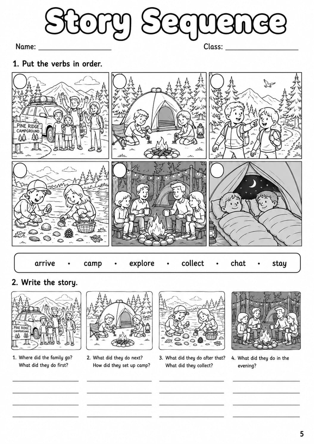 Regular Verbs Flyers Grammar Worksheet Pack page 7 printable worksheet preview