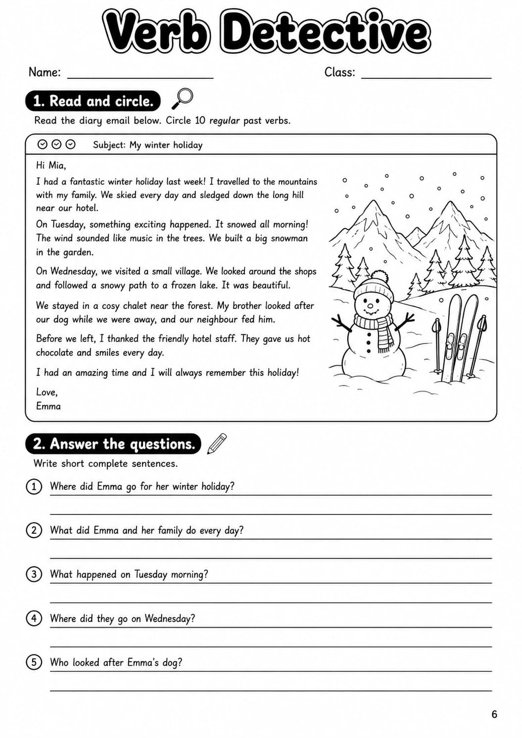 Regular Verbs Flyers Grammar Worksheet Pack page 8 printable worksheet preview