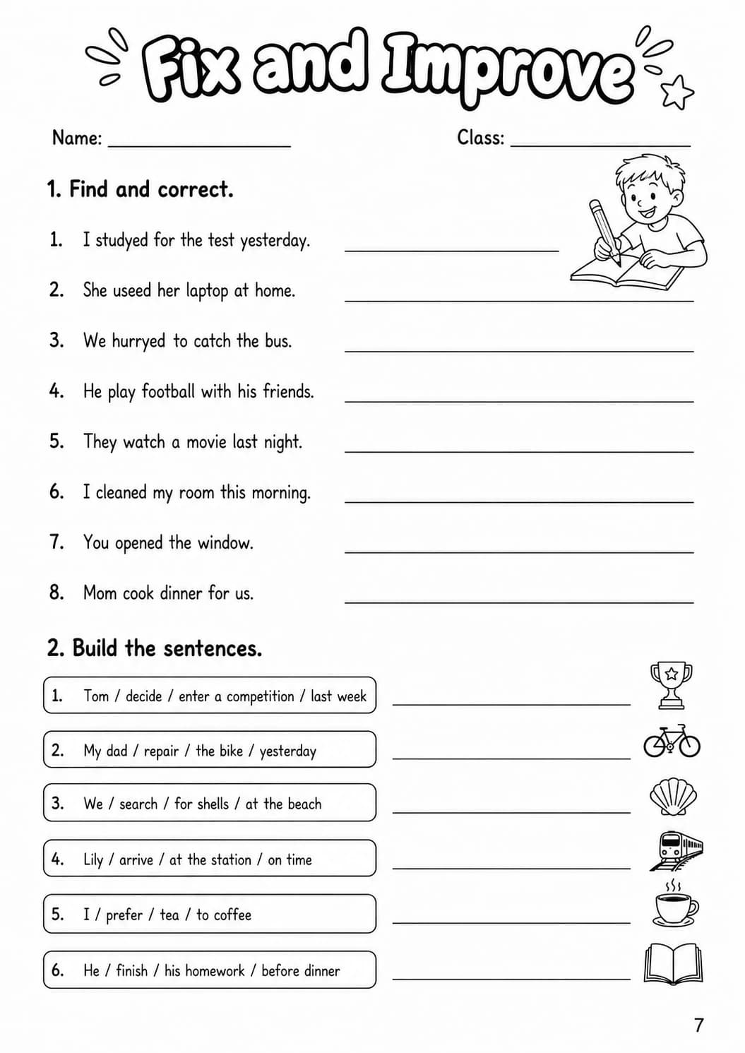 Regular Verbs Flyers Grammar Worksheet Pack page 9 printable worksheet preview