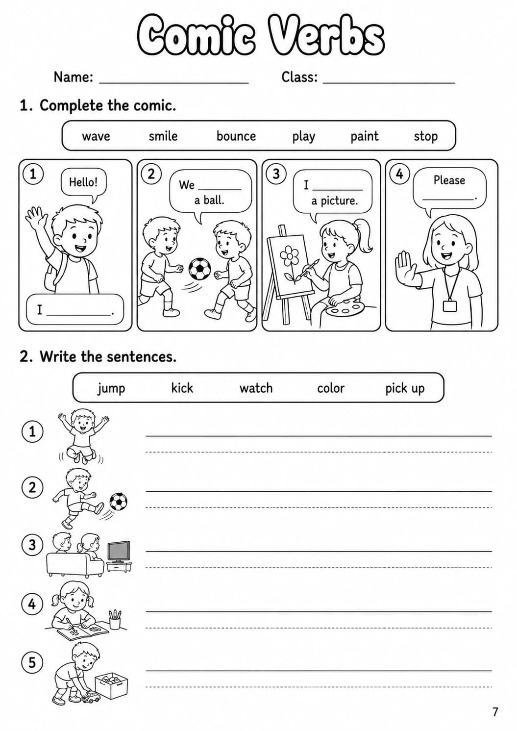 Regular Verbs Starters Grammar Worksheet Pack page 9 printable worksheet preview