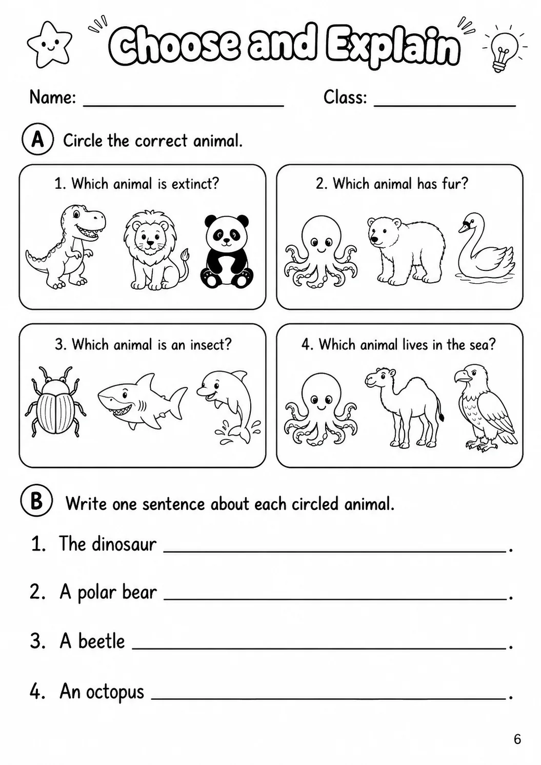 Animals Flyers Vocabulary Worksheet Pack page 8 printable worksheet preview