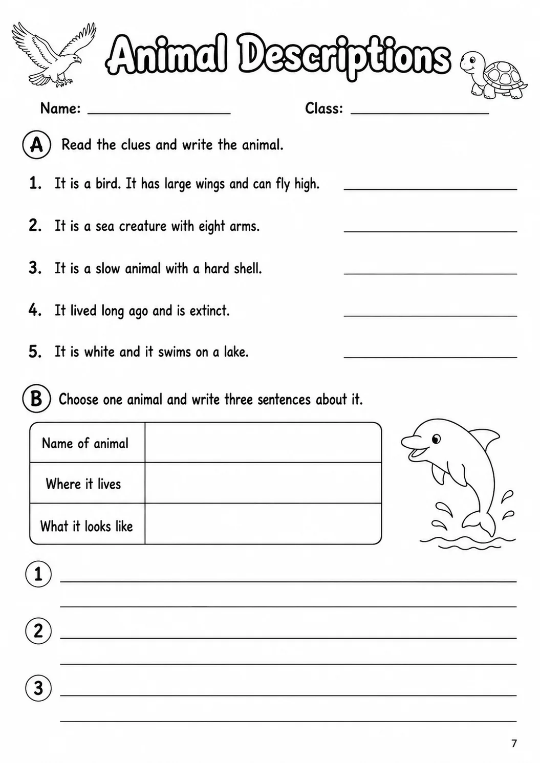Animals Flyers Vocabulary Worksheet Pack page 9 printable worksheet preview