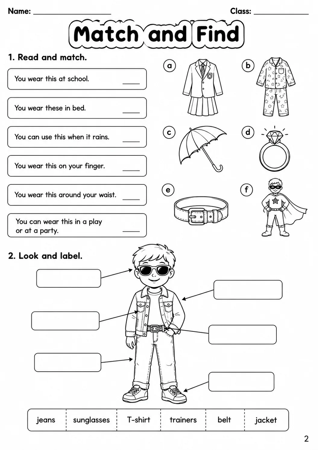Clothes Flyers Vocabulary Worksheet Pack page 4 printable worksheet preview