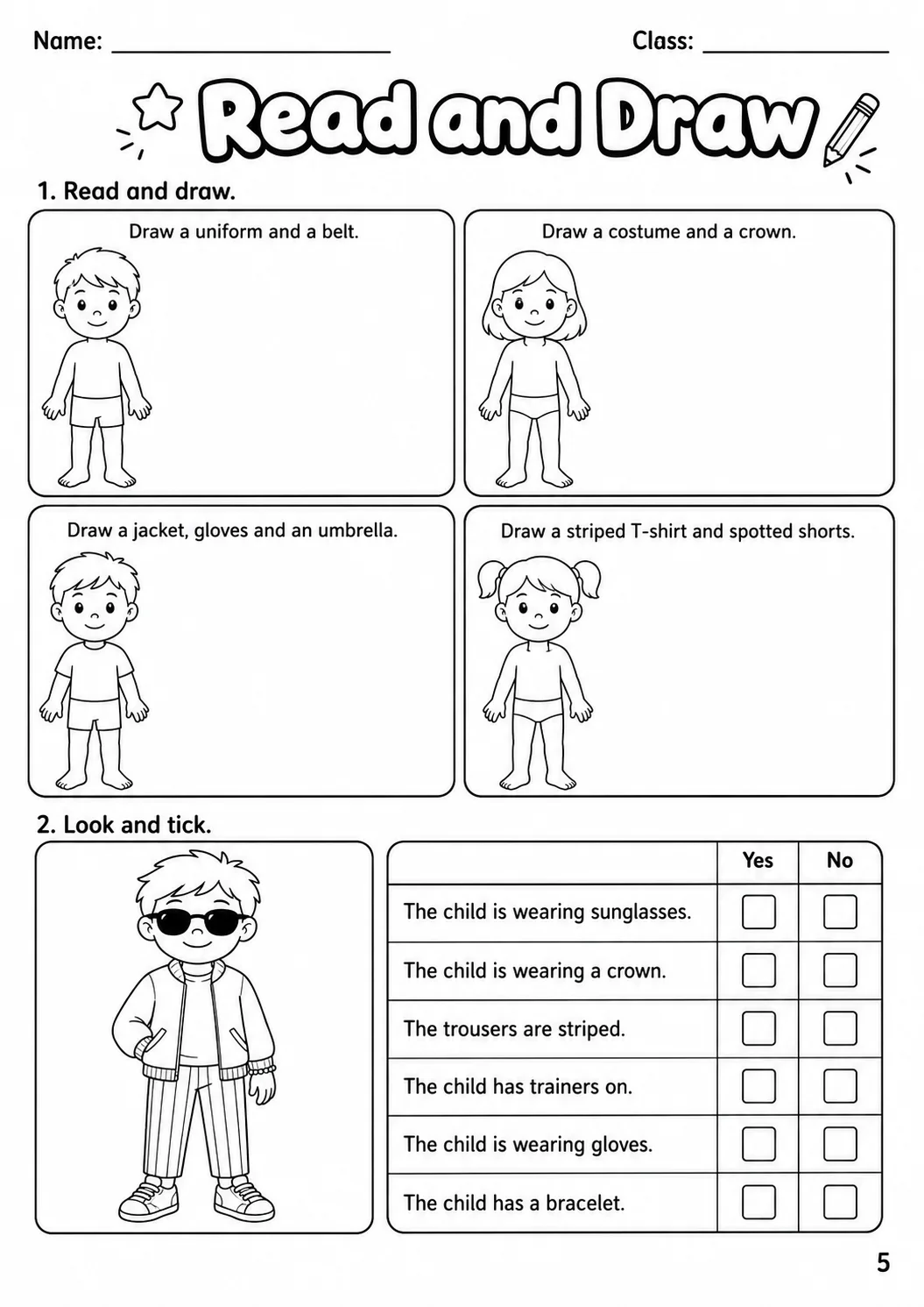 Clothes Flyers Vocabulary Worksheet Pack page 7 printable worksheet preview
