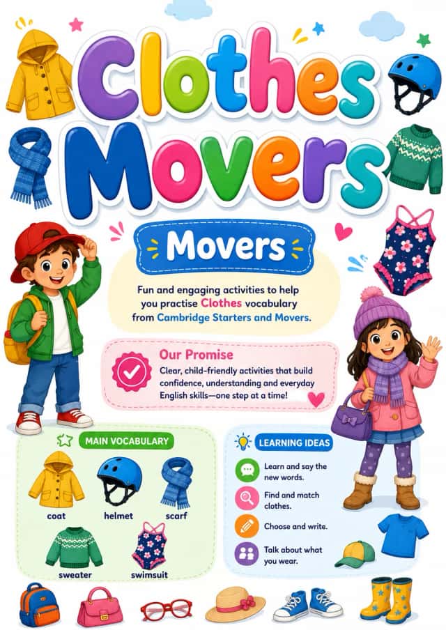 Clothes Movers Vocabulary Worksheet Pack