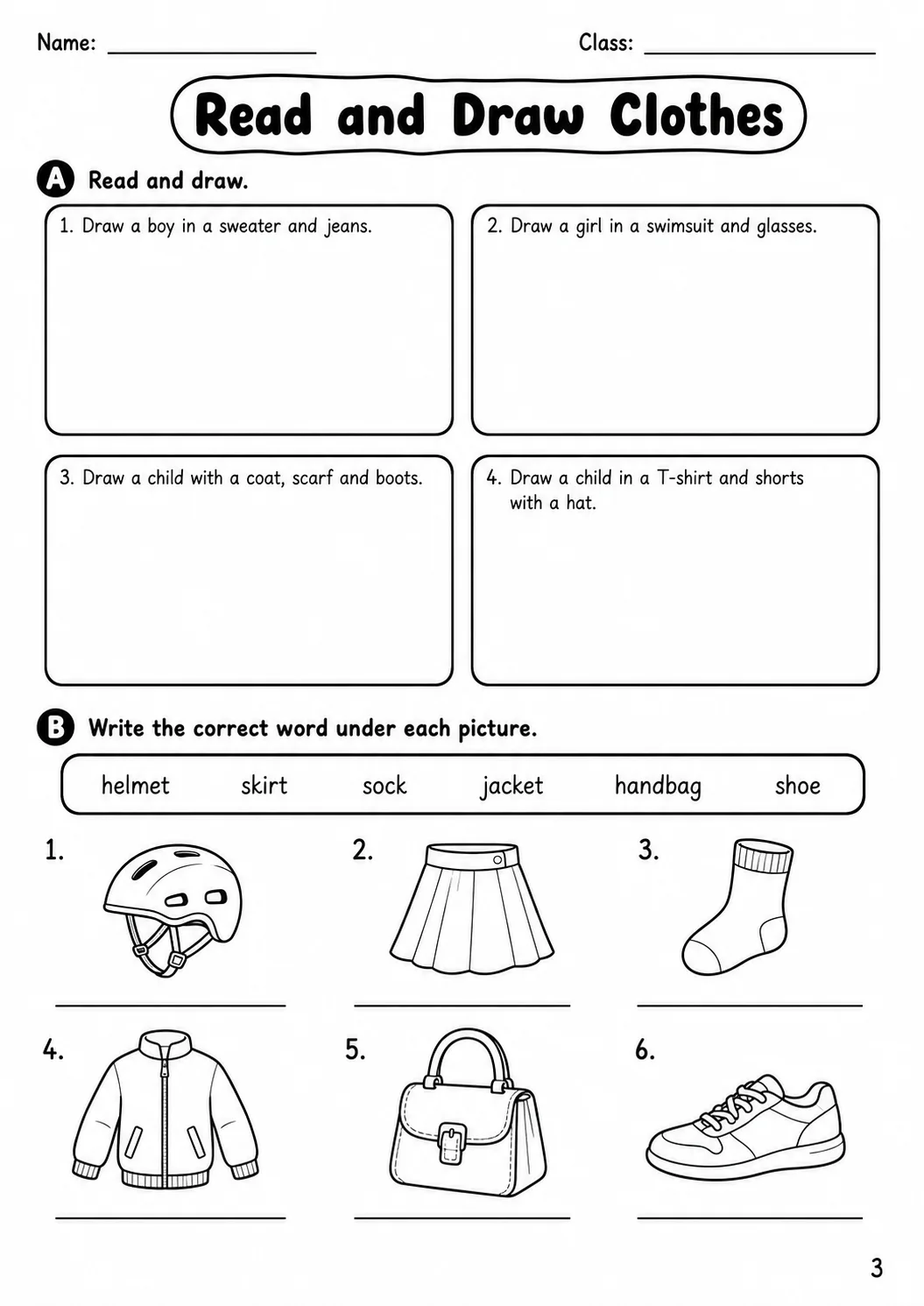 Clothes Movers Vocabulary Worksheet Pack page 8 printable worksheet preview