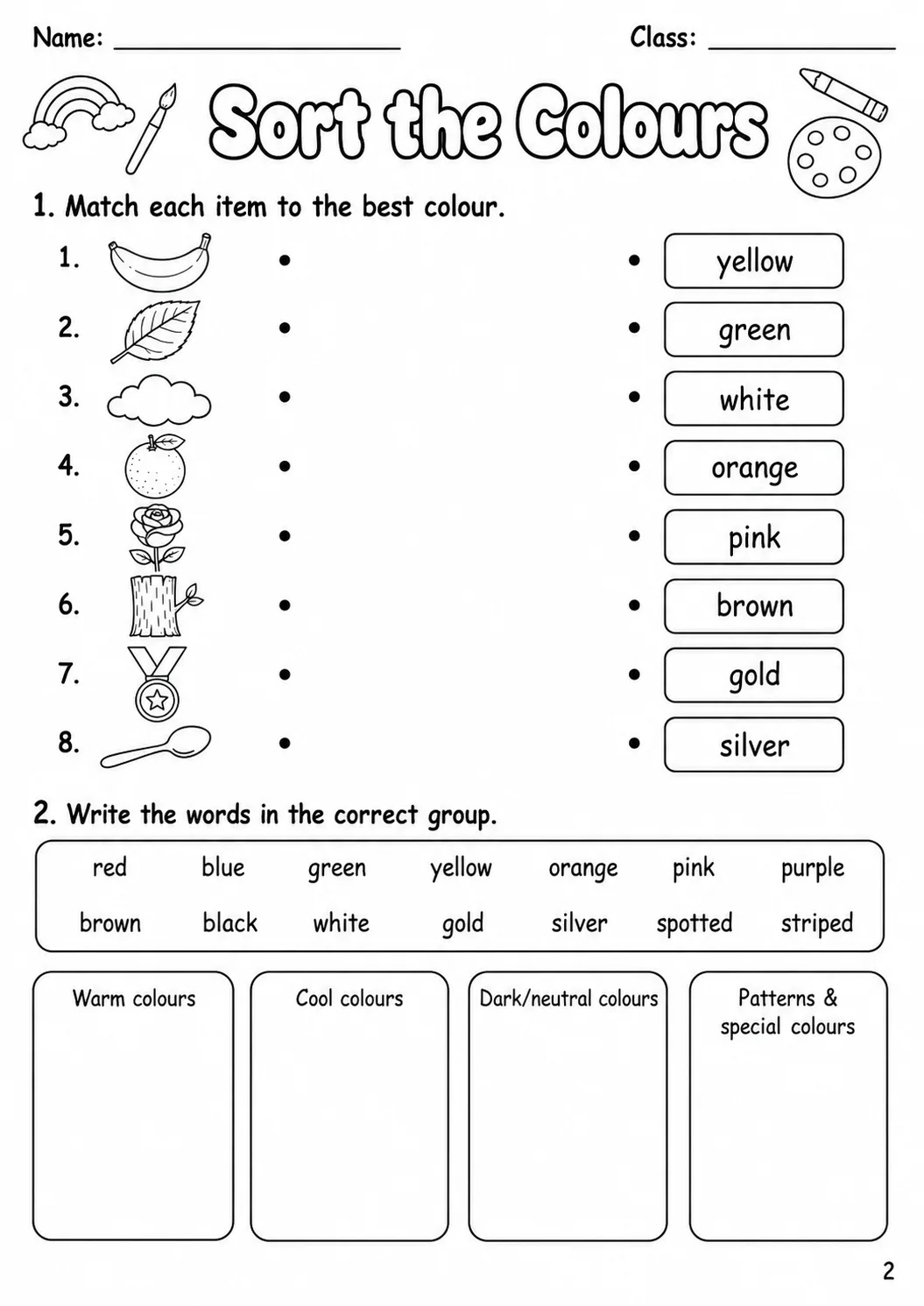 Colours Flyers Vocabulary Worksheet Pack page 4 printable worksheet preview