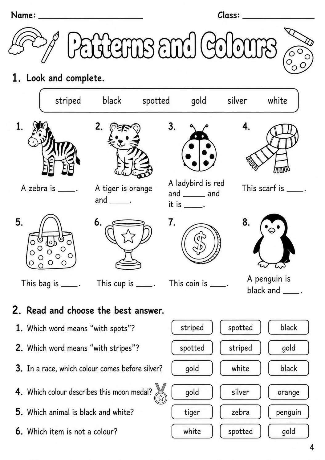 Colours Flyers Vocabulary Worksheet Pack page 6 printable worksheet preview