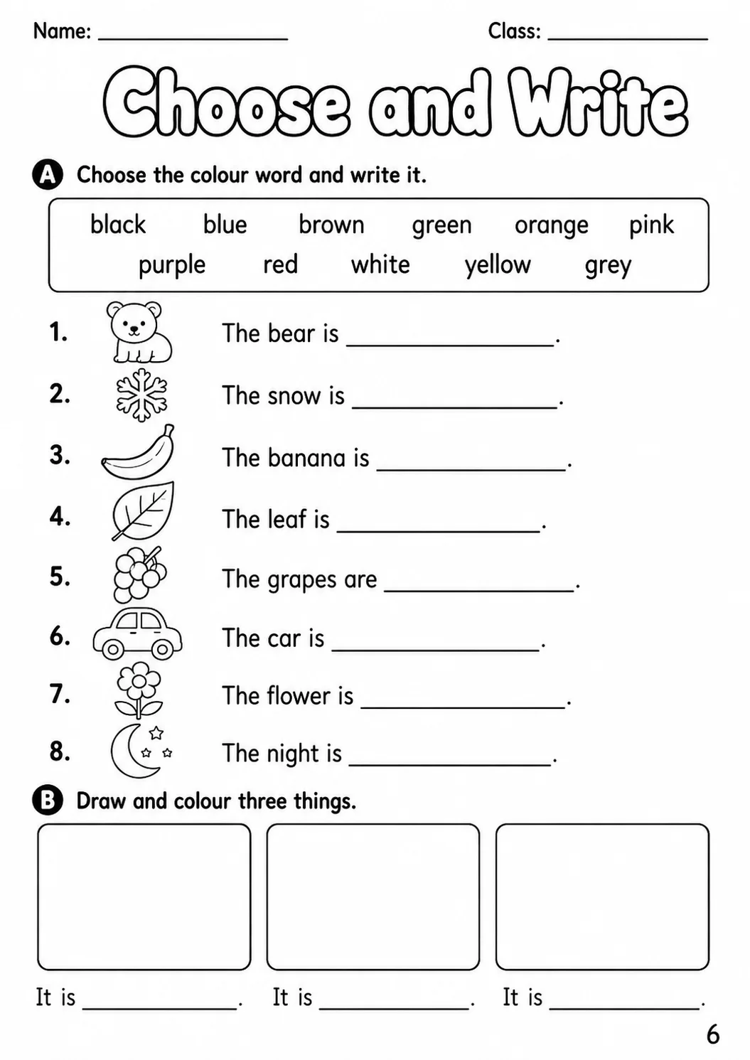 Colours Starters Vocabulary Worksheet Pack page 8 printable worksheet preview