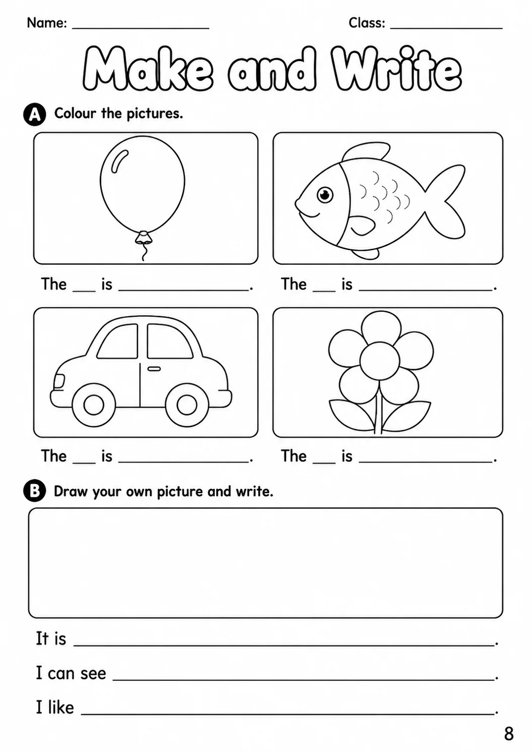 Colours Starters Vocabulary Worksheet Pack page 10 printable worksheet preview