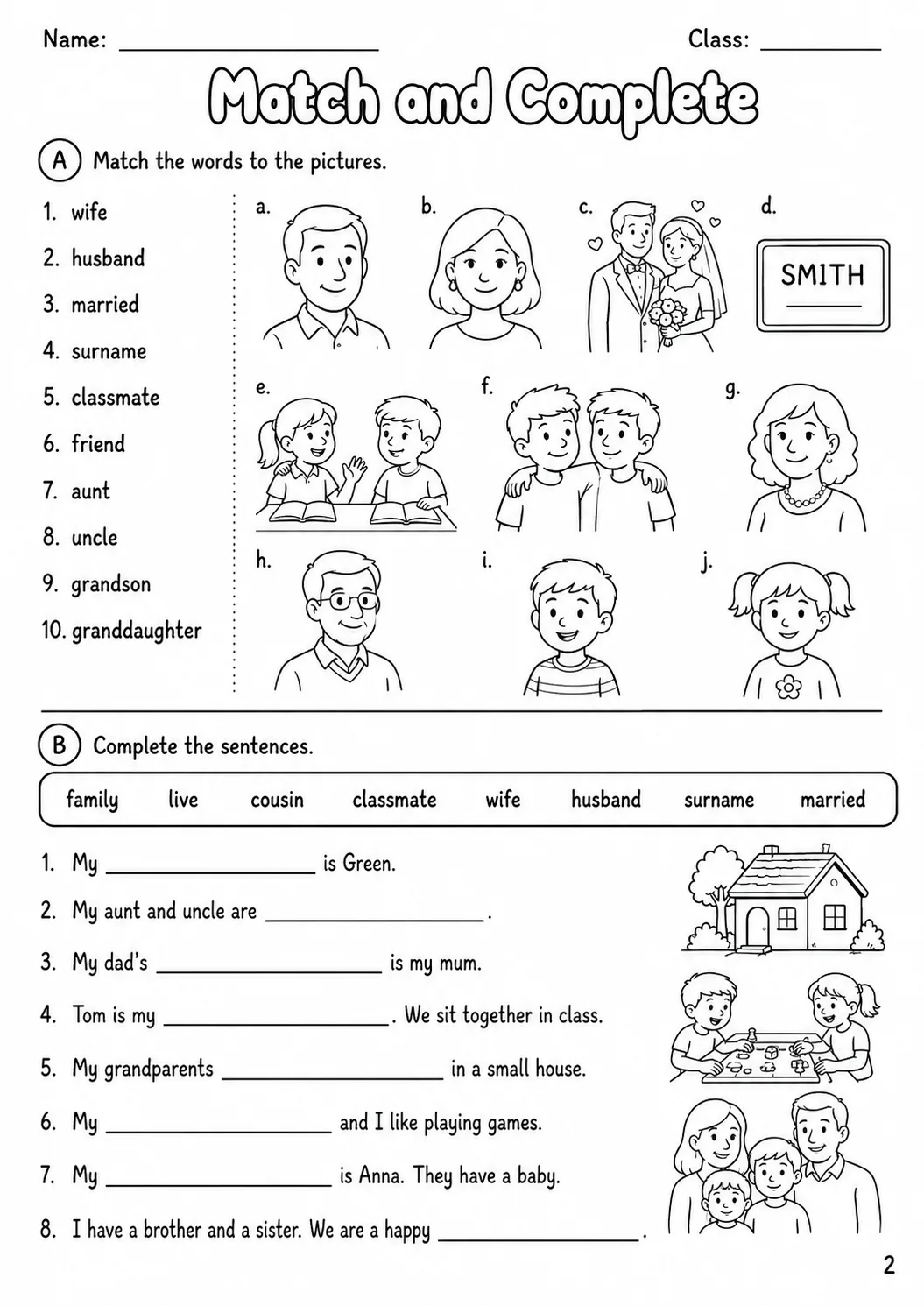 Family and Friends Flyers Vocabulary Worksheet Pack page 4 printable worksheet preview