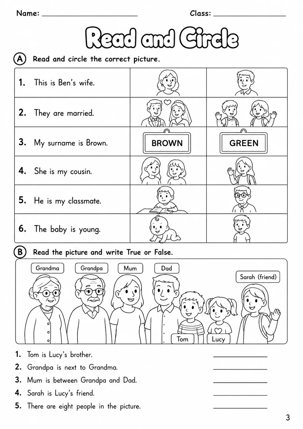 Family and Friends Flyers Vocabulary Worksheet Pack page 5 printable worksheet preview