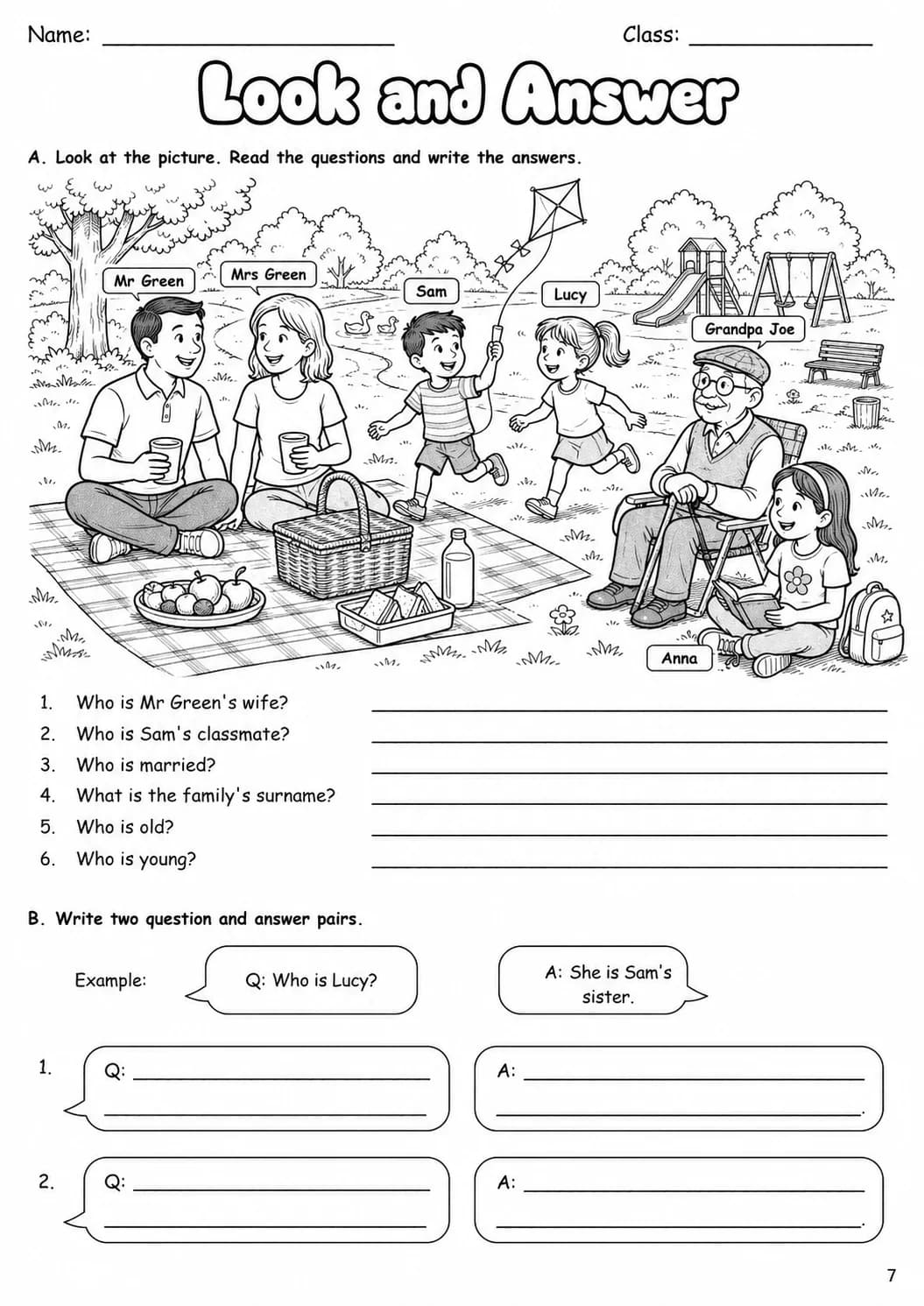 Family and Friends Flyers Vocabulary Worksheet Pack page 9 printable worksheet preview