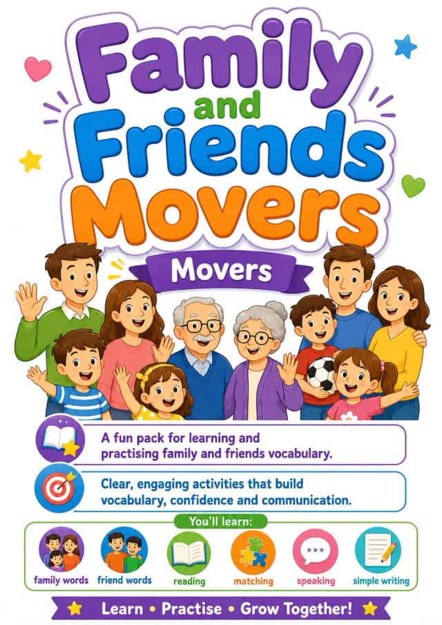 Family and Friends Movers Vocabulary Worksheet Pack