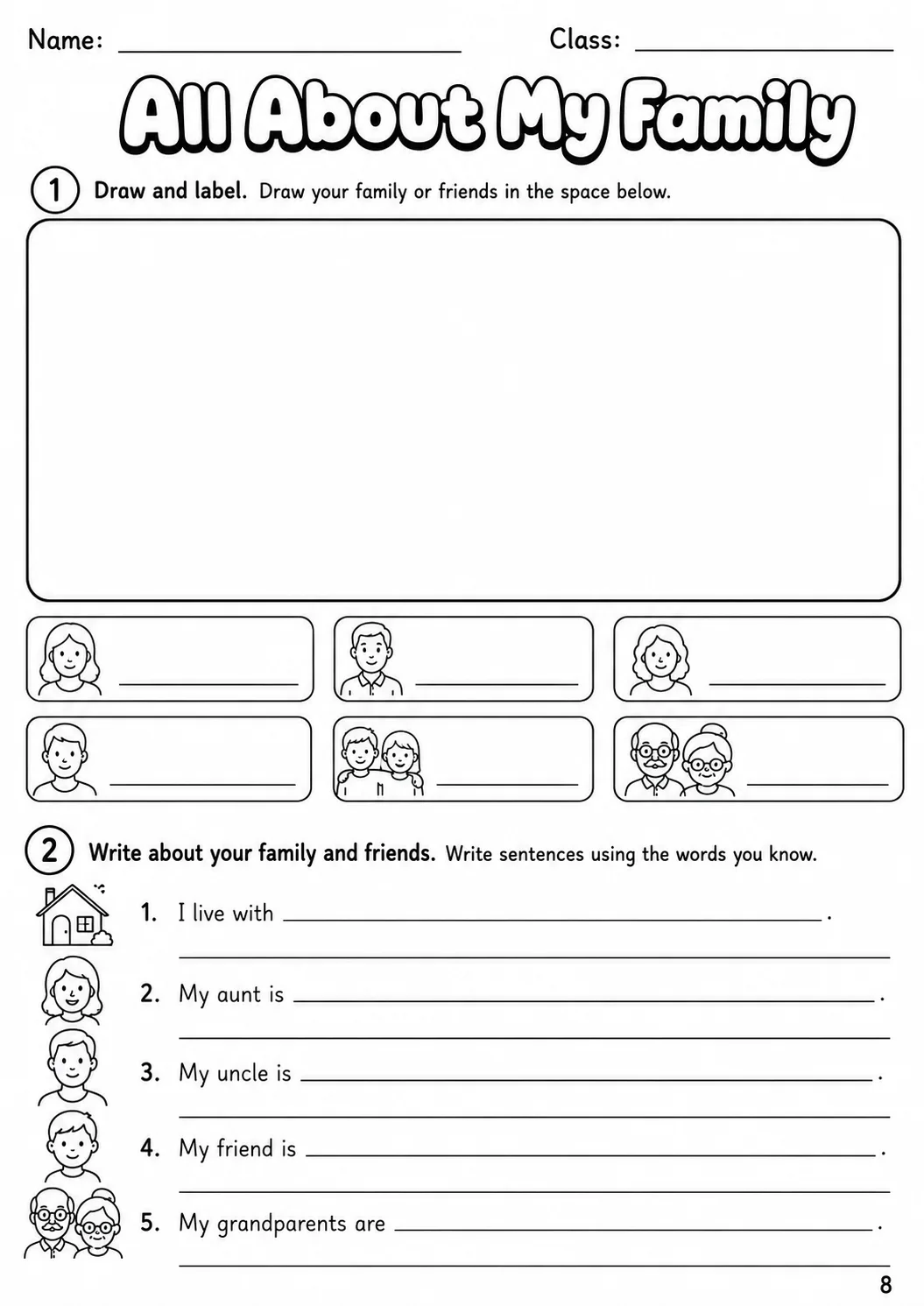 Family and Friends Movers Vocabulary Worksheet Pack page 10 printable worksheet preview