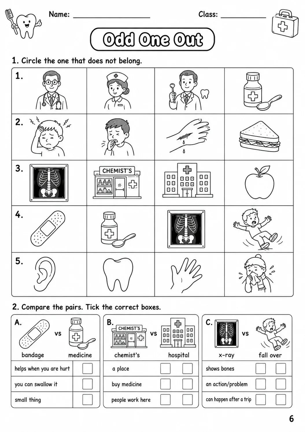 Health Flyers Vocabulary Worksheet Pack page 5 printable worksheet preview