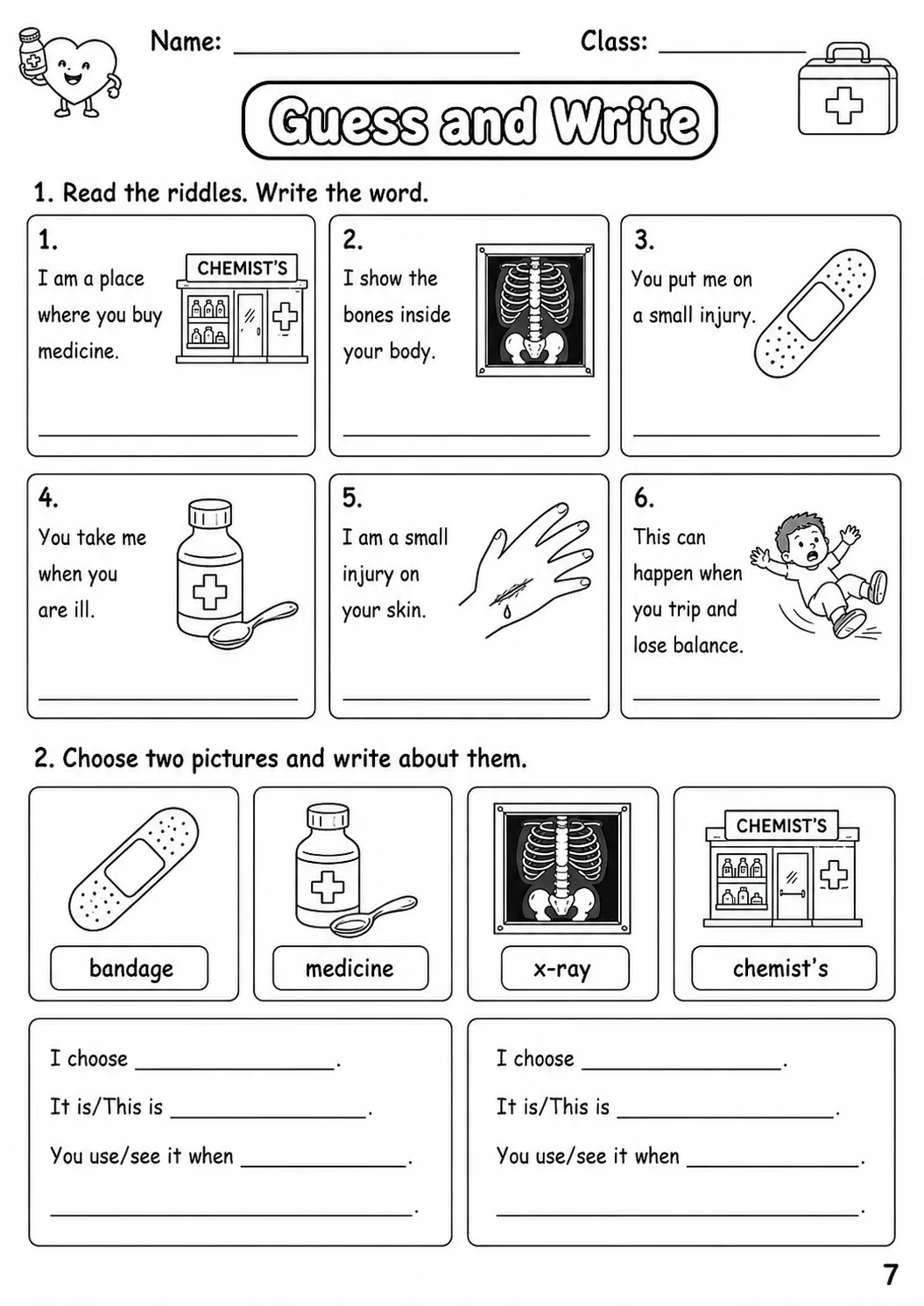 Health Flyers Vocabulary Worksheet Pack page 9 printable worksheet preview