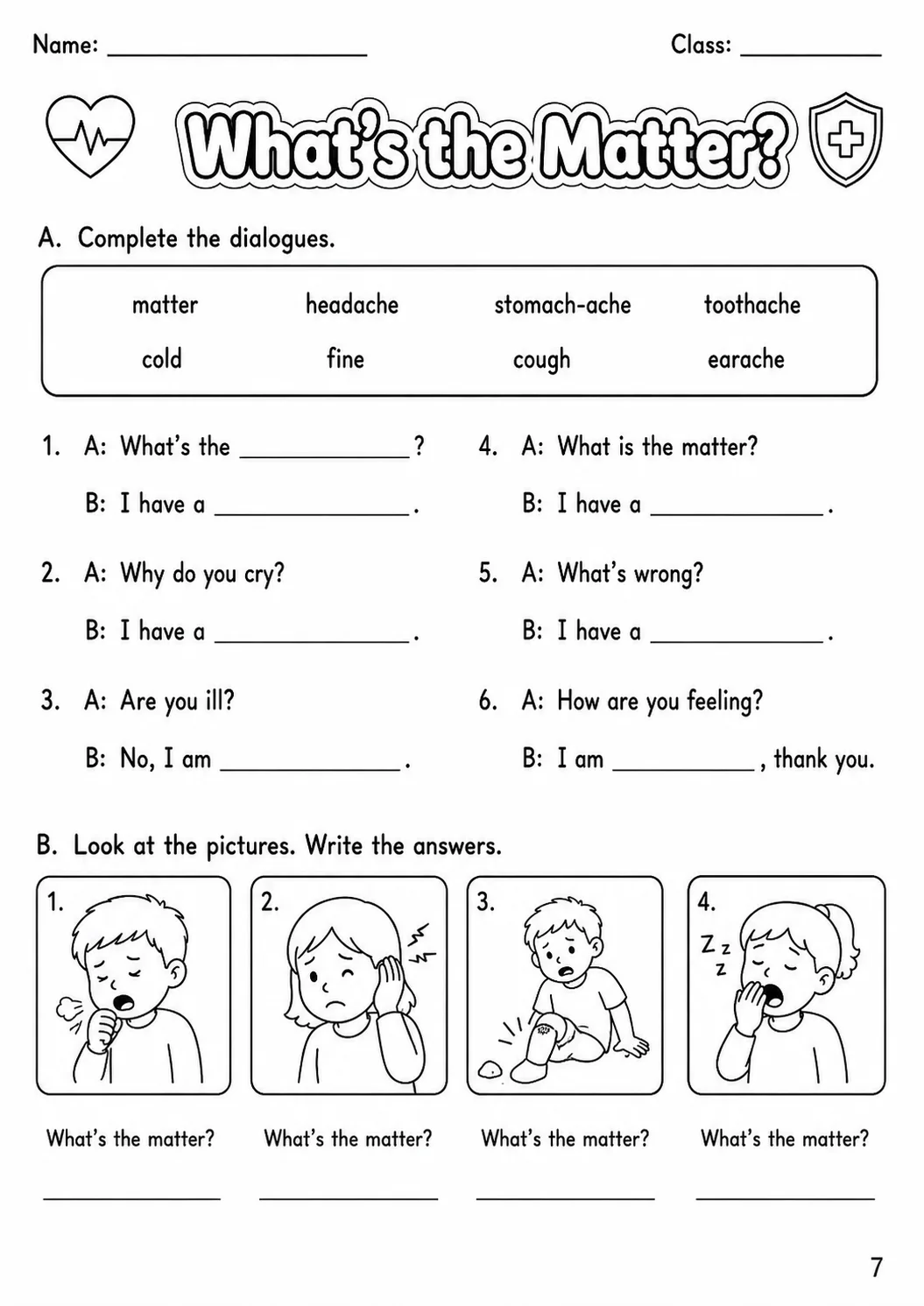 Health Movers Vocabulary Worksheet Pack page 5 printable worksheet preview