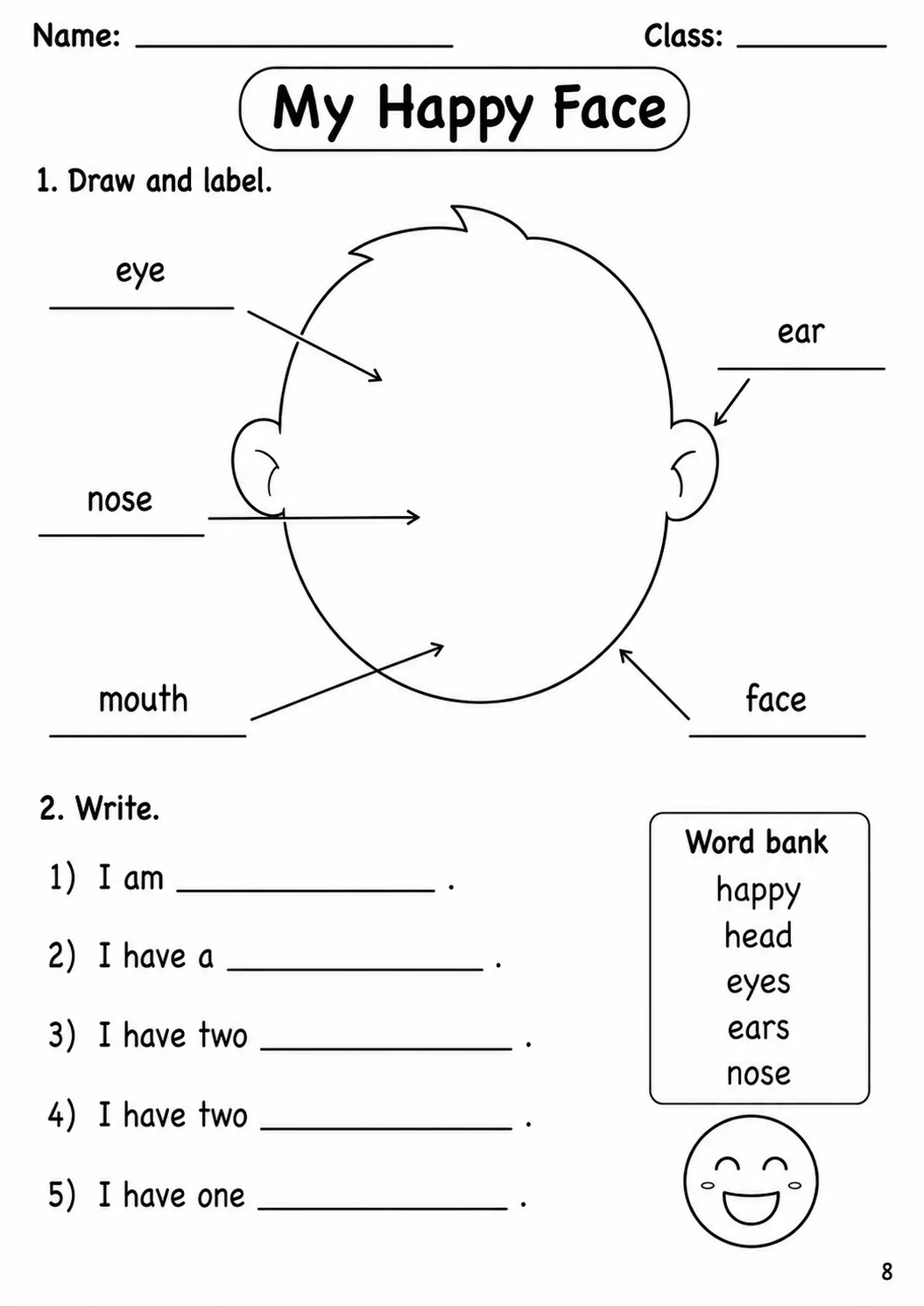 Health Starters Vocabulary Worksheet Pack page 4 printable worksheet preview
