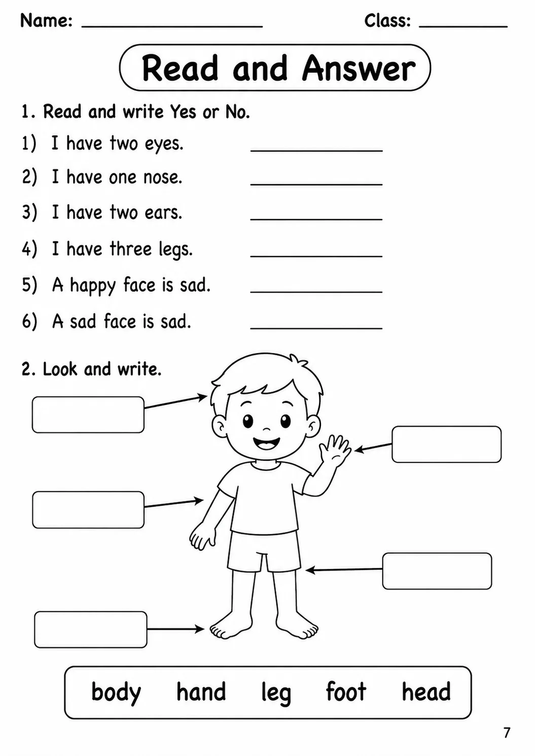 Health Starters Vocabulary Worksheet Pack page 8 printable worksheet preview