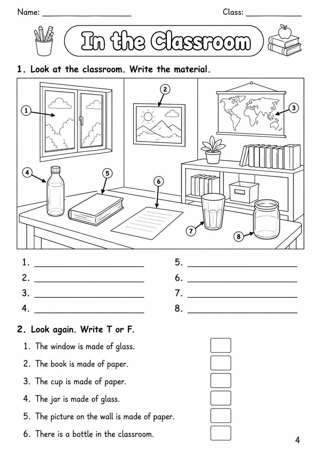 Materials Movers Vocabulary Worksheet Pack page 5 printable worksheet preview