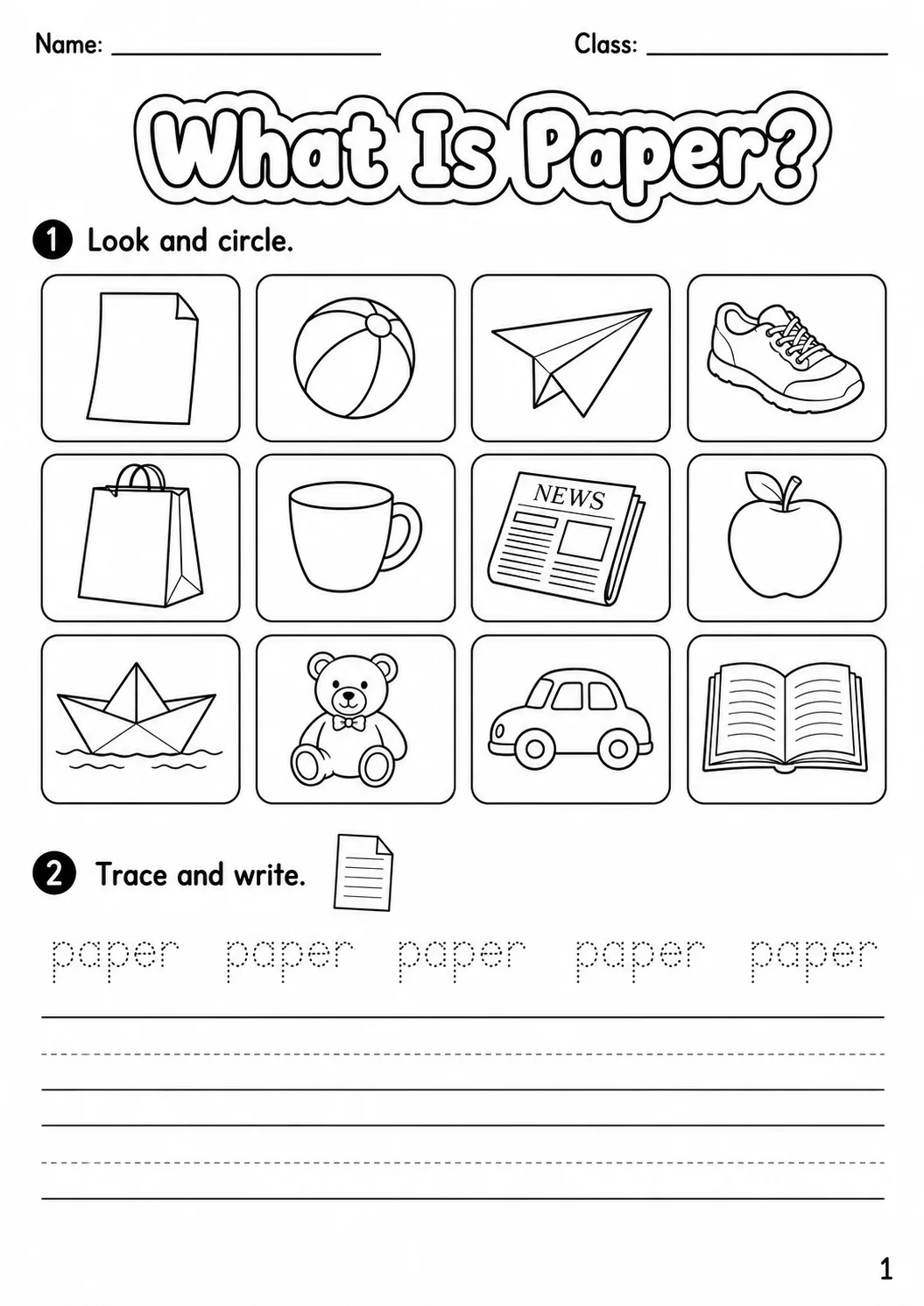 Materials Starters Vocabulary Worksheet Pack page 3 printable worksheet preview