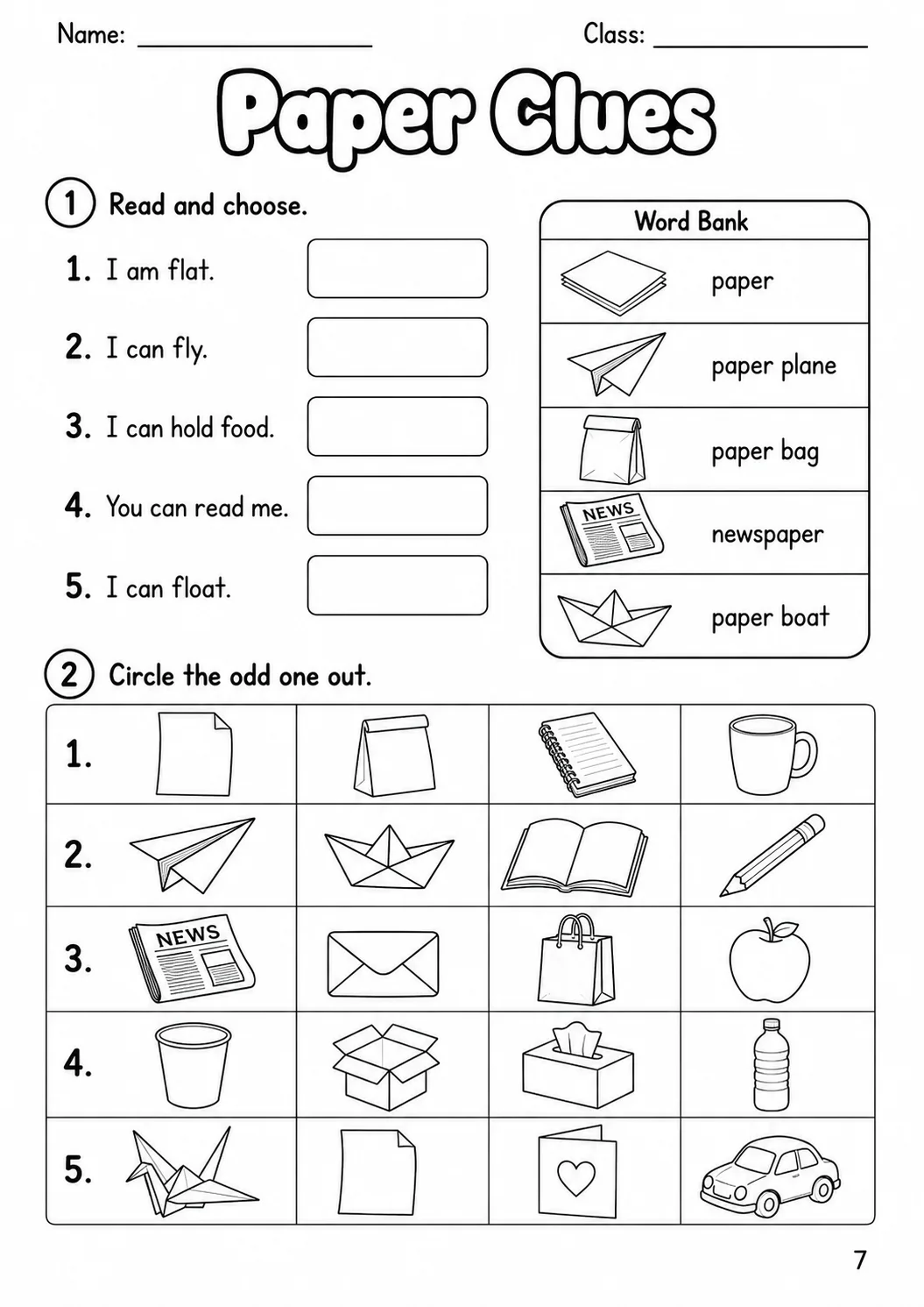 Materials Starters Vocabulary Worksheet Pack page 9 printable worksheet preview