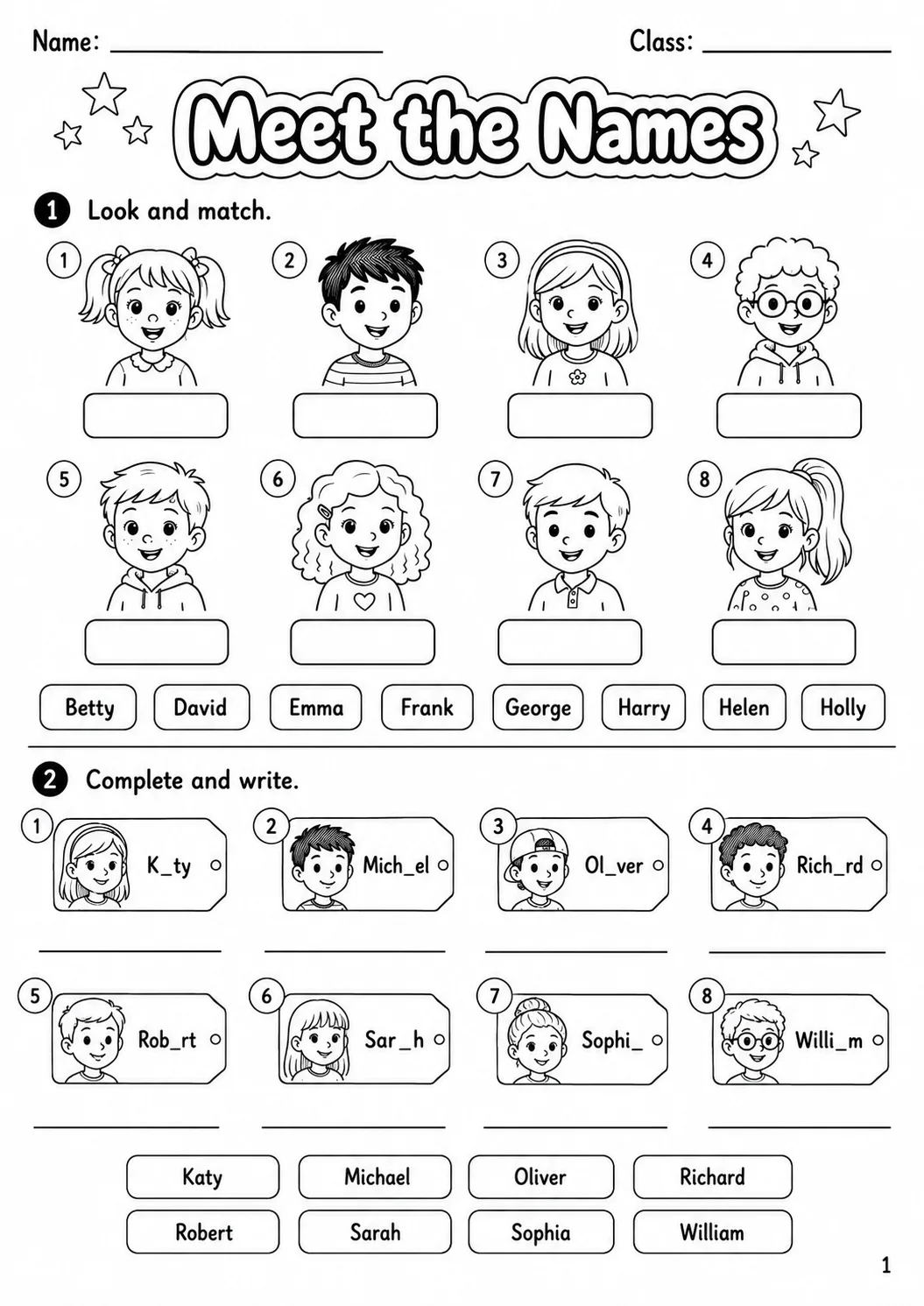 Names Flyers Vocabulary Worksheet Pack page 3 printable worksheet preview