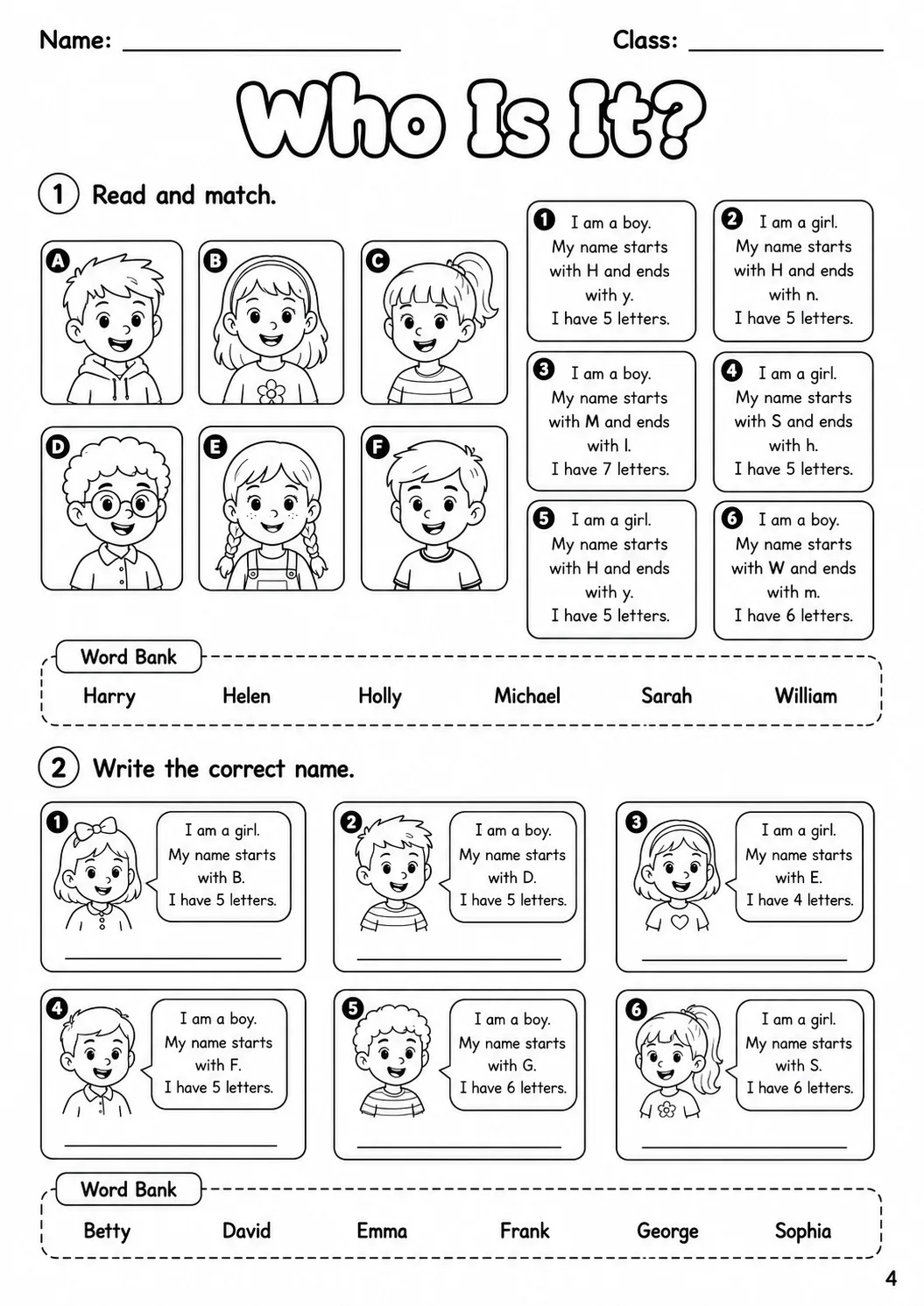 Names Flyers Vocabulary Worksheet Pack page 6 printable worksheet preview