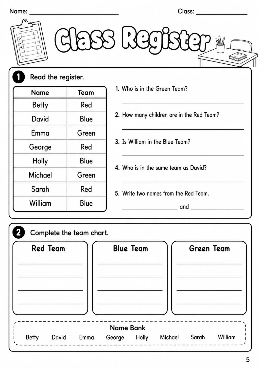 Names Flyers Vocabulary Worksheet Pack page 7 printable worksheet preview