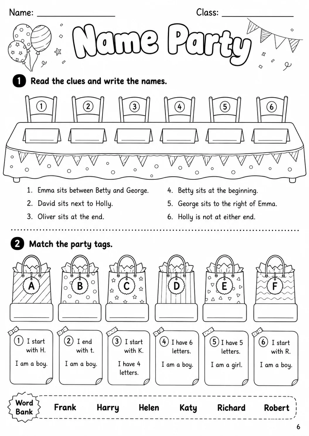 Names Flyers Vocabulary Worksheet Pack page 8 printable worksheet preview