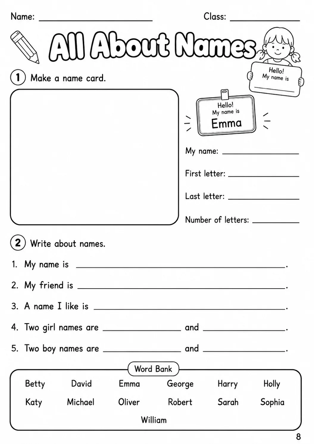 Names Flyers Vocabulary Worksheet Pack page 10 printable worksheet preview