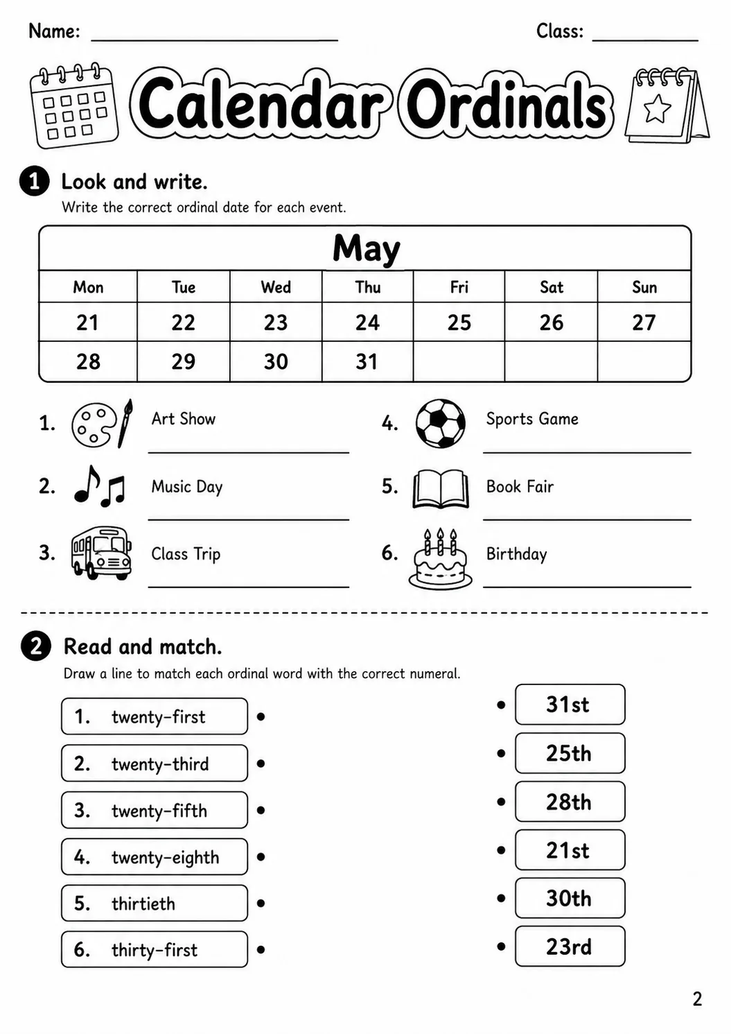 Numbers Flyers Vocabulary Worksheet Pack page 4 printable worksheet preview