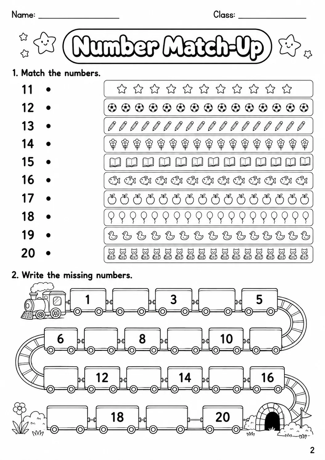 Numbers Starters Vocabulary Worksheet Pack page 4 printable worksheet preview