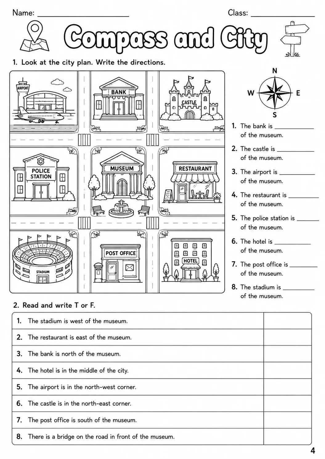 Places and Directions Flyers Vocabulary Worksheet Pack page 6 printable worksheet preview
