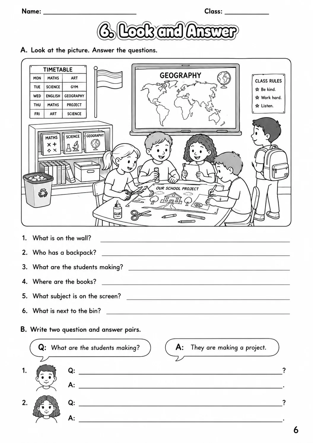 School Flyers Vocabulary Worksheet Pack page 8 printable worksheet preview