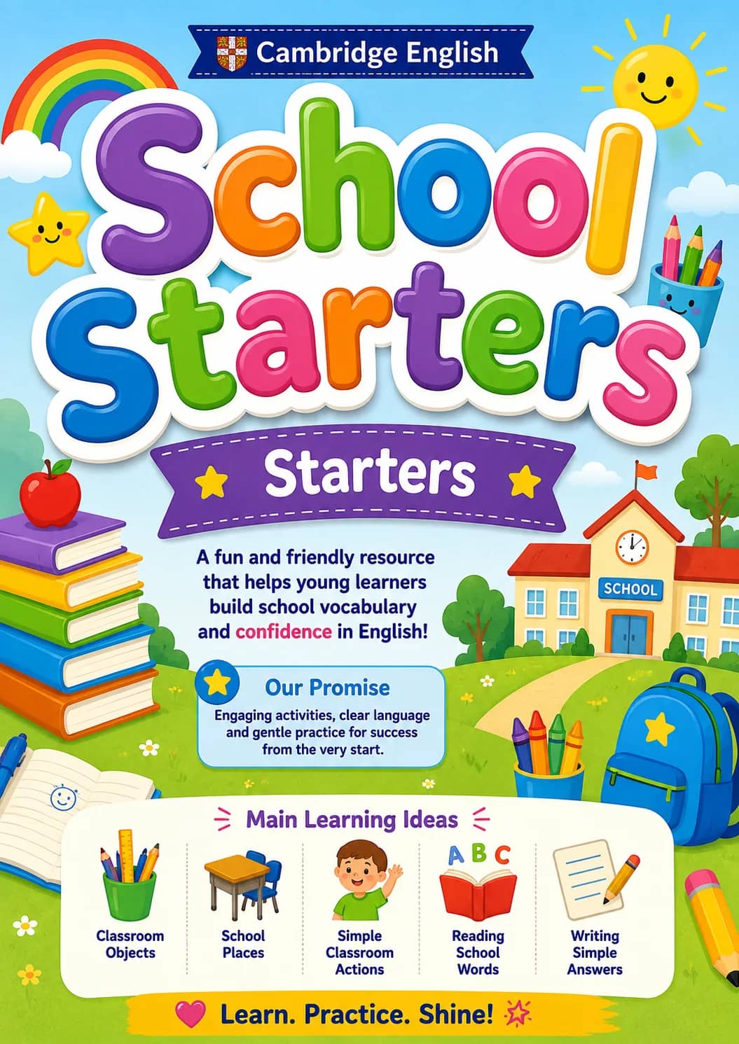 School Starters Vocabulary Worksheet Pack printable Starters English worksheet pack preview from KiwiBee