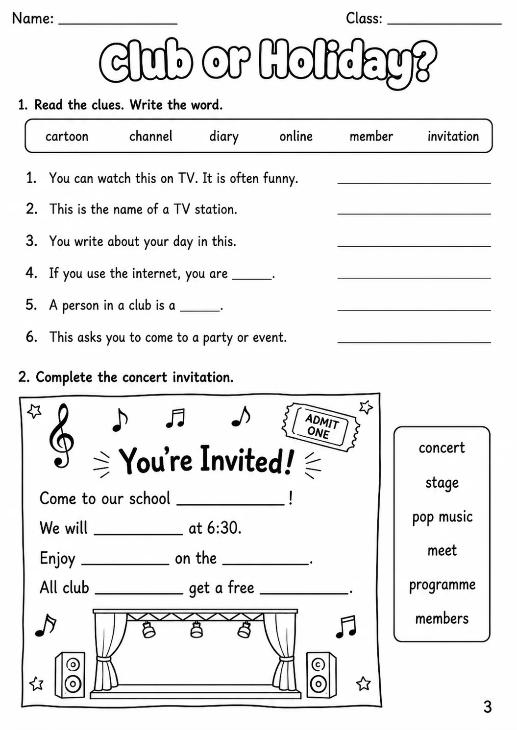 Sports and Leisure Flyers Vocabulary Worksheet Pack page 5 printable worksheet preview