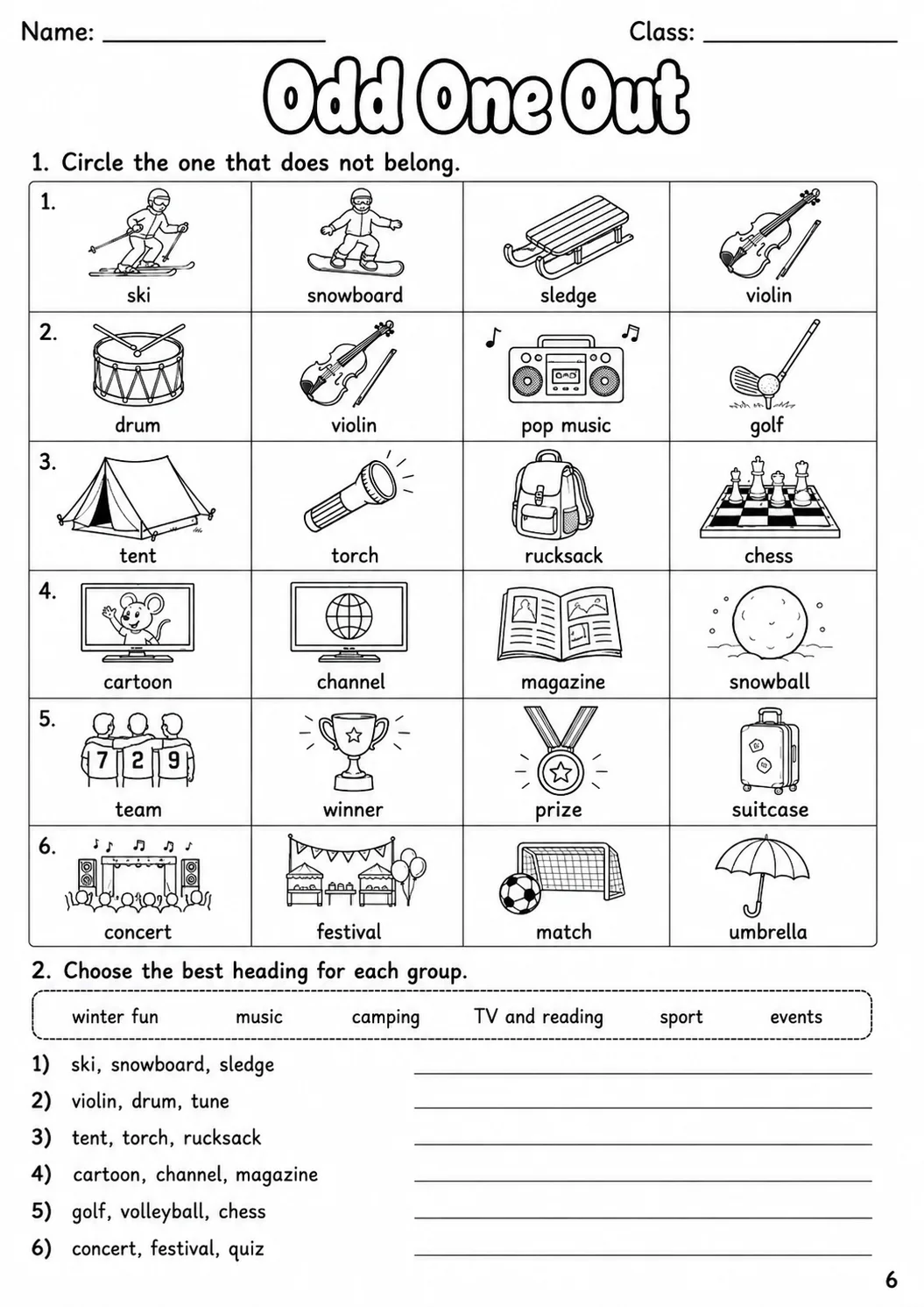Sports and Leisure Flyers Vocabulary Worksheet Pack page 8 printable worksheet preview
