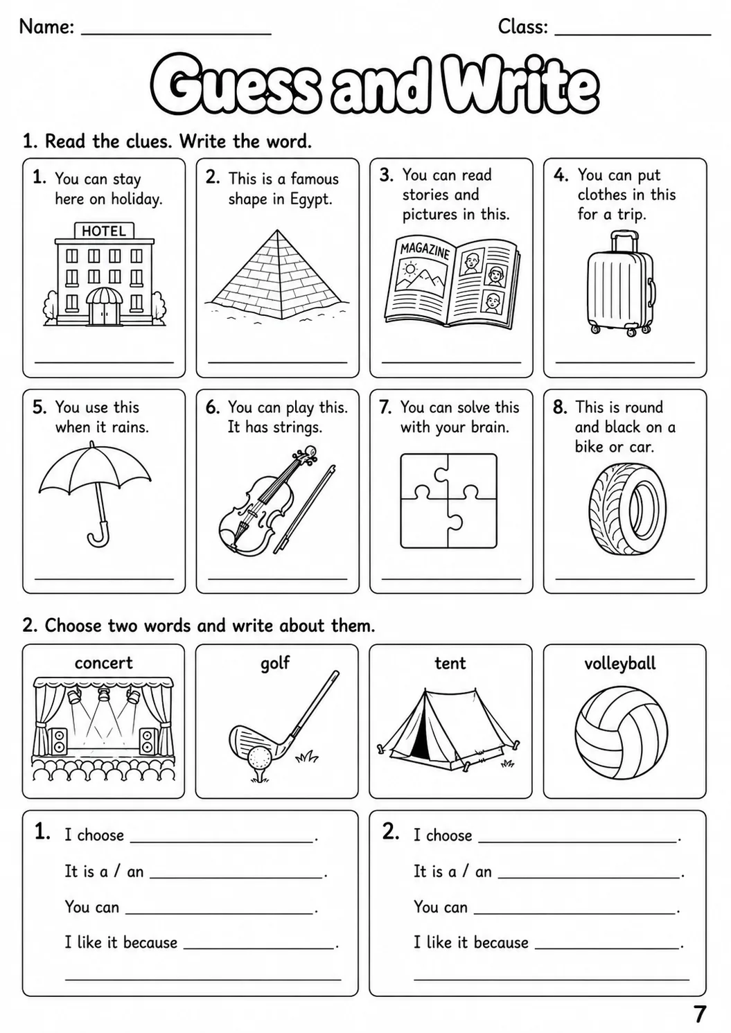 Sports and Leisure Flyers Vocabulary Worksheet Pack page 9 printable worksheet preview