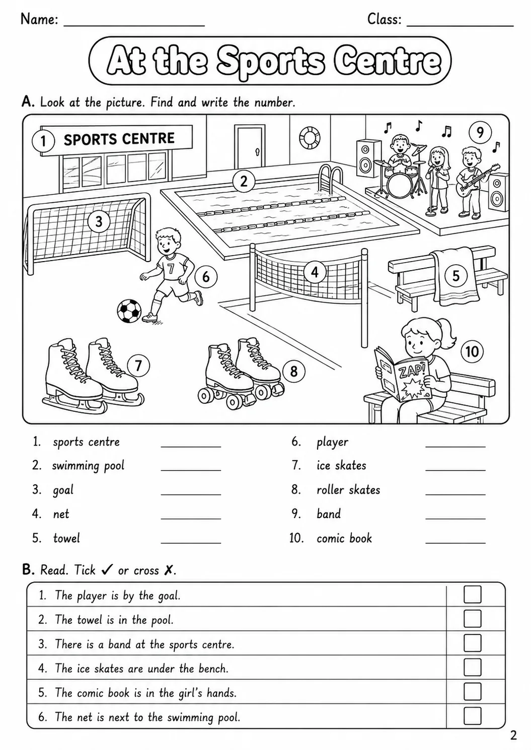 Sports and Leisure Movers Vocabulary Worksheet Pack page 4 printable worksheet preview