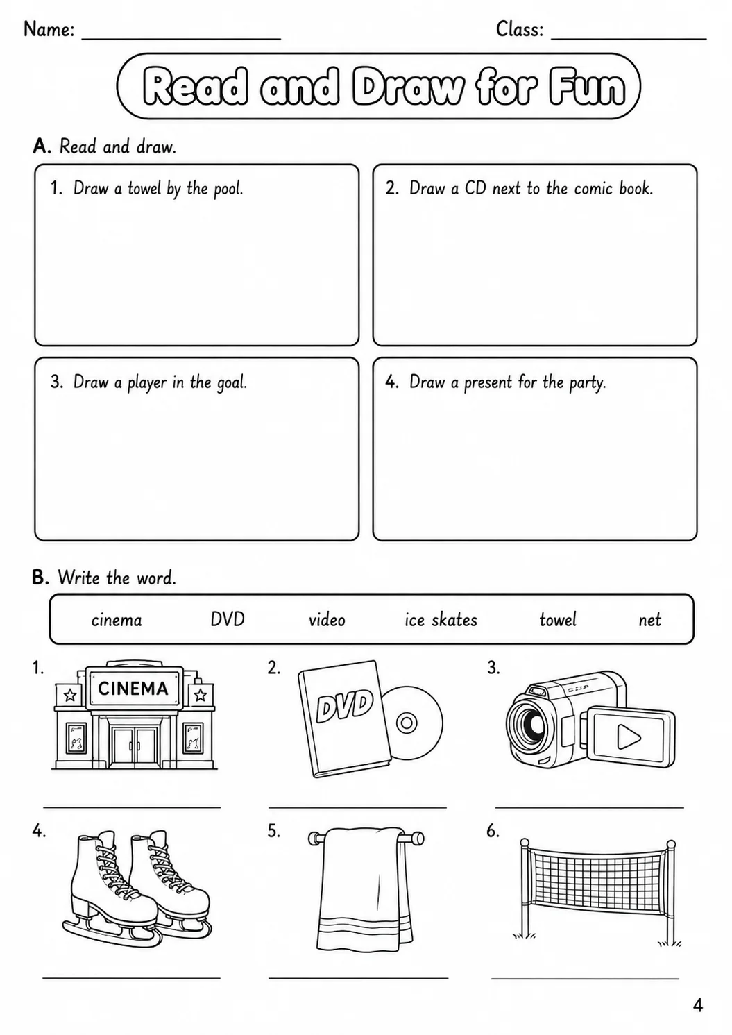 Sports and Leisure Movers Vocabulary Worksheet Pack page 6 printable worksheet preview