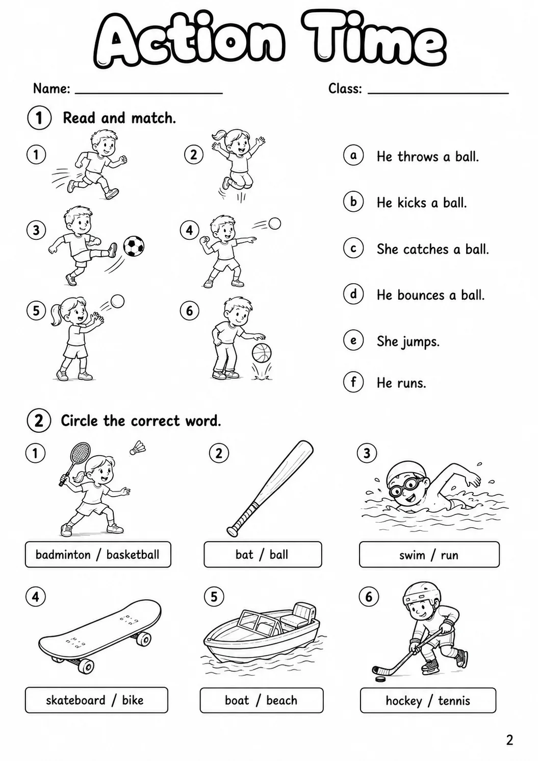 Sports and Leisure Starters Vocabulary Worksheet Pack page 4 printable worksheet preview