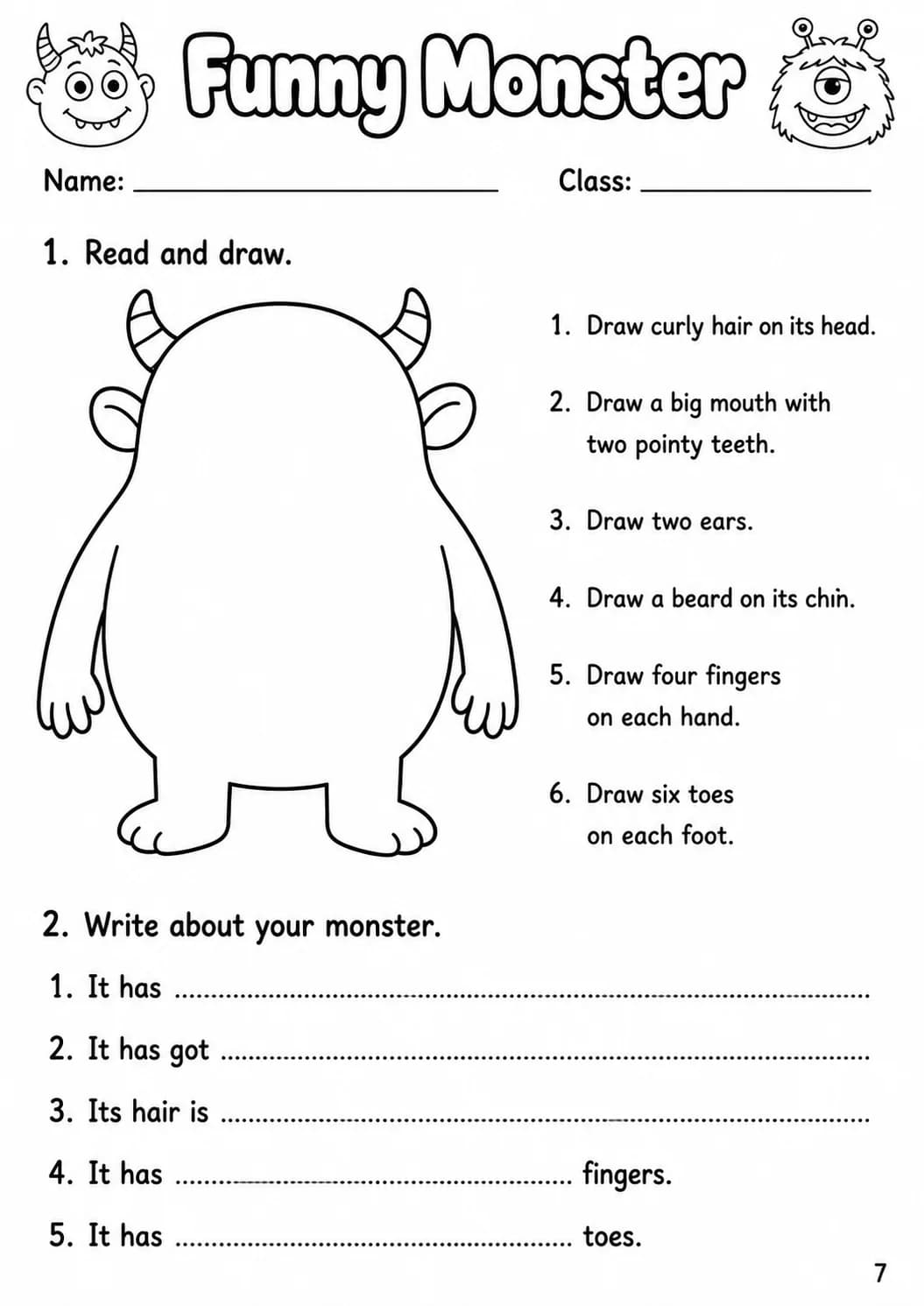 The Body and the Face Flyers Vocabulary Worksheet Pack page 9 printable worksheet preview