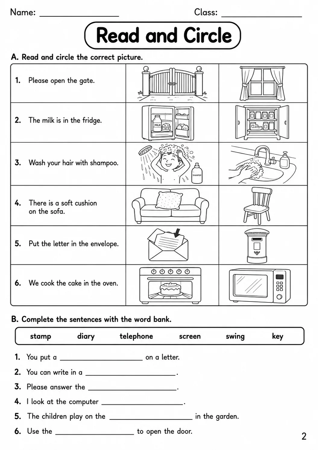 The Home Flyers Vocabulary Worksheet Pack page 4 printable worksheet preview