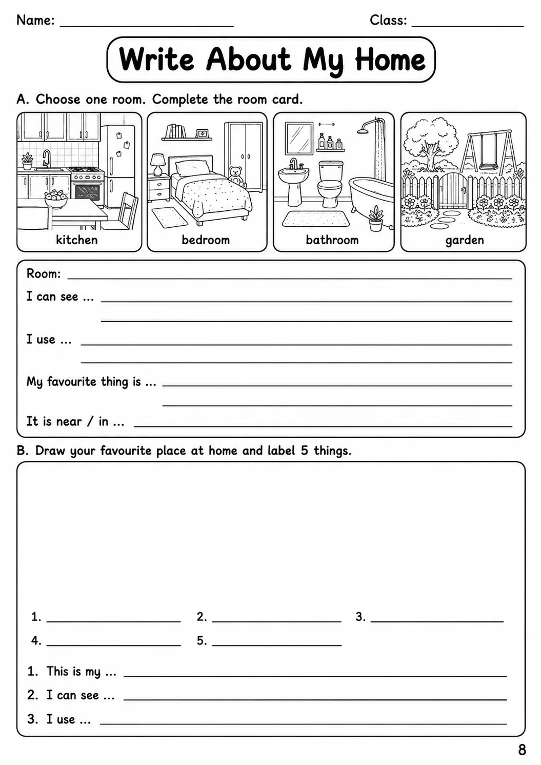 The Home Flyers Vocabulary Worksheet Pack page 10 printable worksheet preview