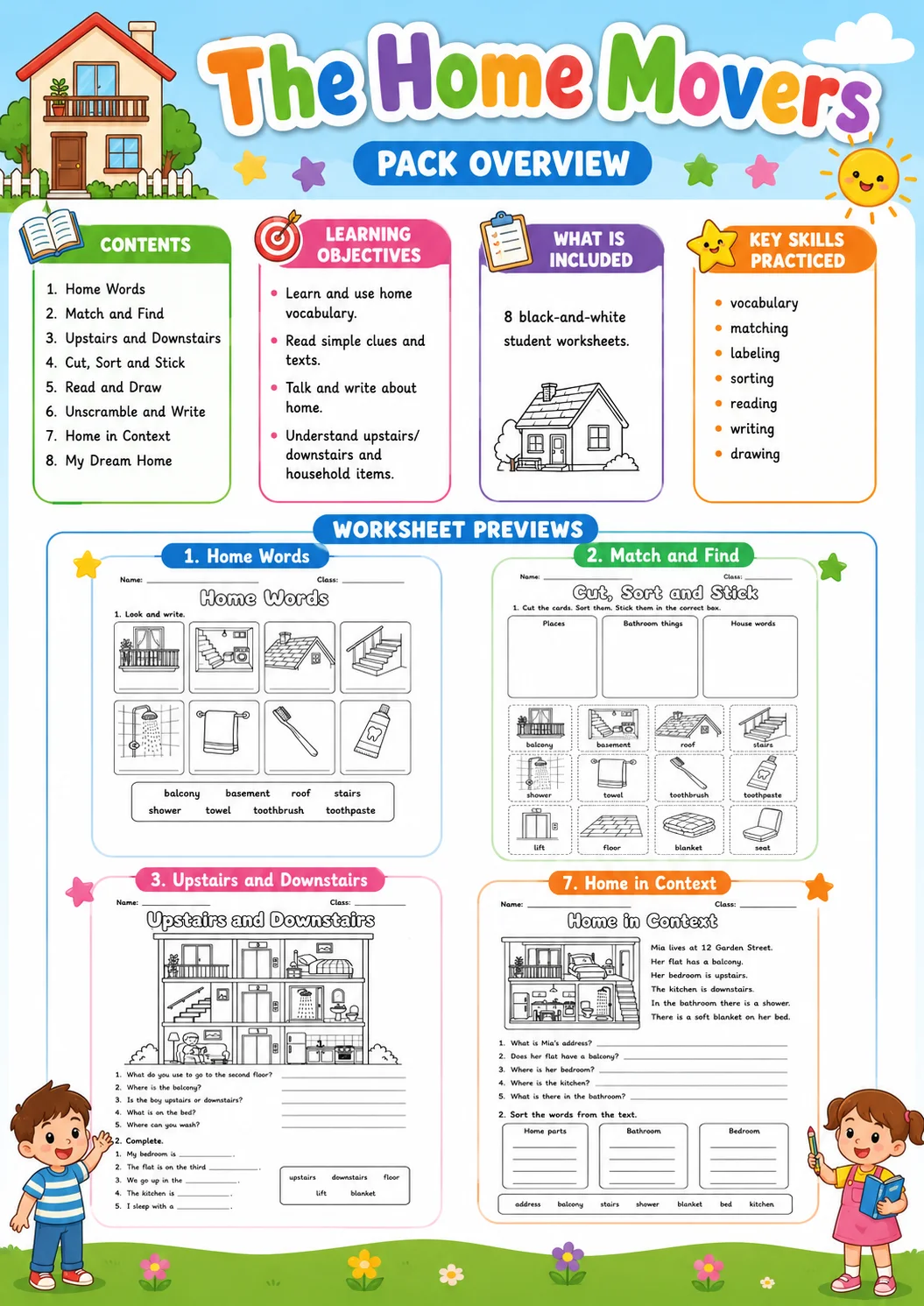 The Home Movers Vocabulary Worksheet Pack page 2 printable worksheet preview