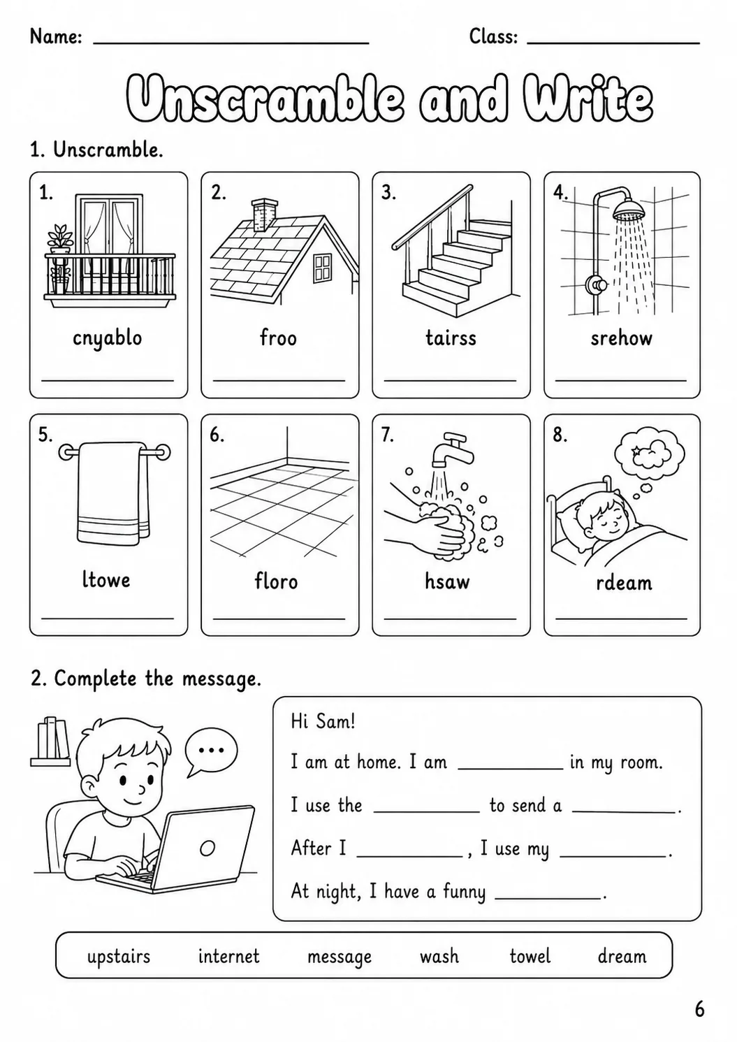 The Home Movers Vocabulary Worksheet Pack page 8 printable worksheet preview