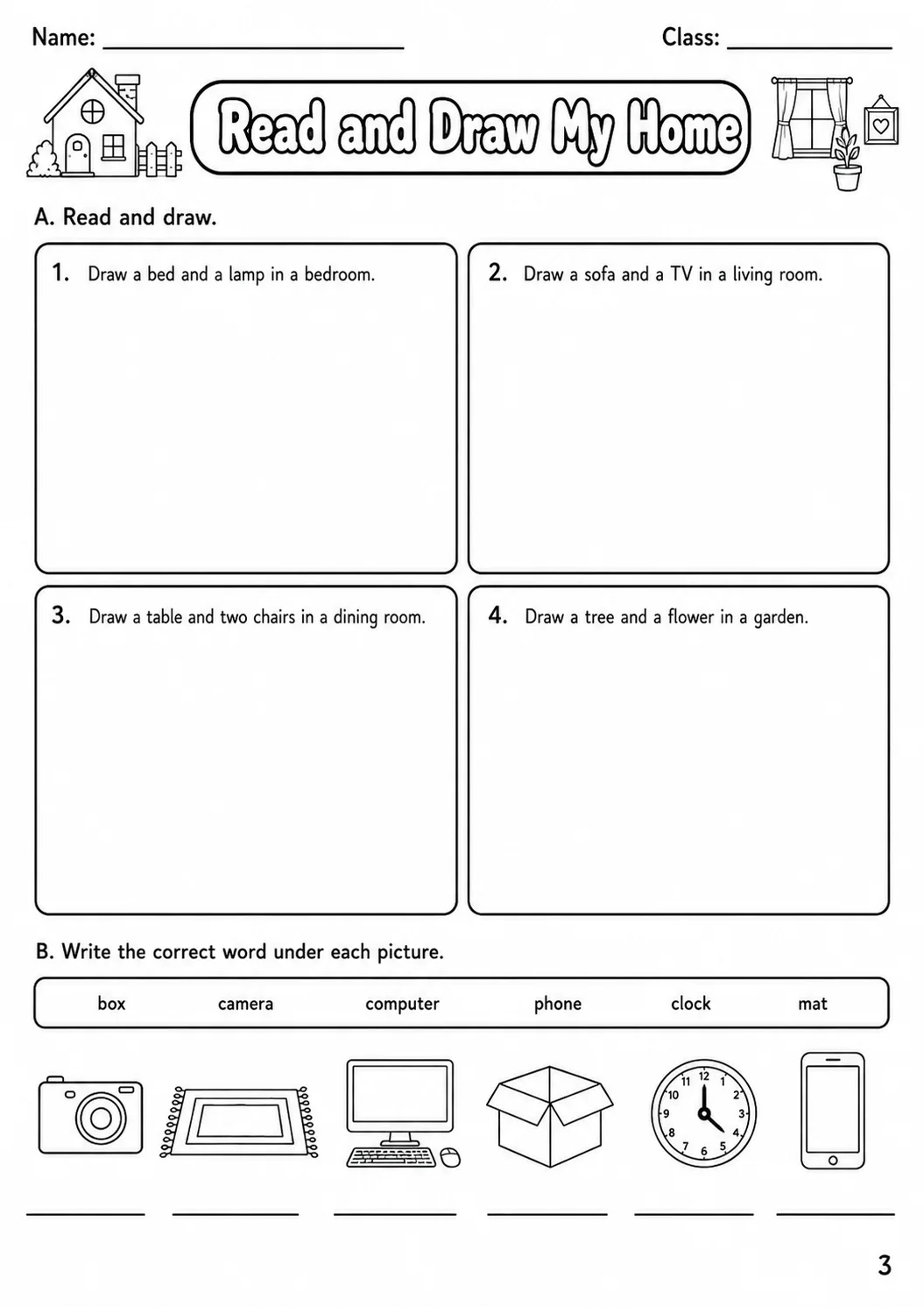 The Home Starters Vocabulary Worksheet Pack page 4 printable worksheet preview